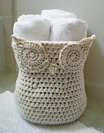 Owl Basket (Crochet Bulky Version)