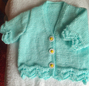 Wavy Trim short sleeve cardigan