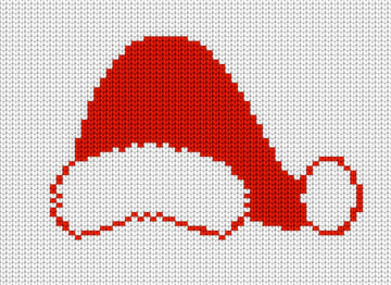 Santa Hat Motif Intarsia Chart