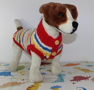 Dog Chunky Stripe Button Up Coat