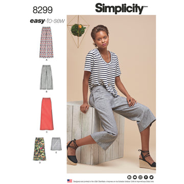Simplicity Pattern 8299 Women's Skirts or trousers in various lengths 8299 - Sewing Pattern