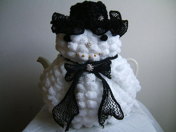 "You've Been Snowballed" Snow Woman Tea Cosy with Toy Variation