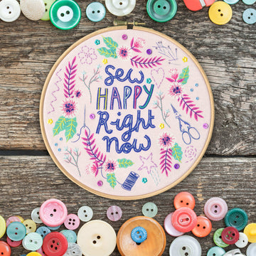 Bothy Threads Sew Happy Embroidery Kit - 20.4cm circle