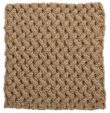 Lattice Cables Square for Knit Your Cables Afghan in Red Heart Soft Solids - LW4309-K