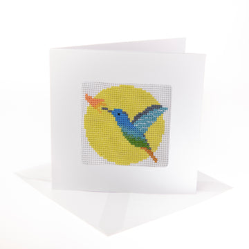 Stitchfinity Hummingbird Mini Card Cross Stitch Kit - 13cm x 13cm