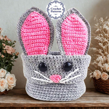 Bunny Easter Basket Crochet Pattern: Kids Storage, Candy Box (PDF Pattern)