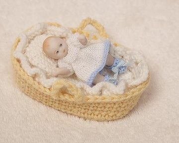 Miniature Crochet Doll Basket