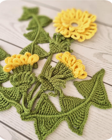 Crochet Dandelion Appliqué