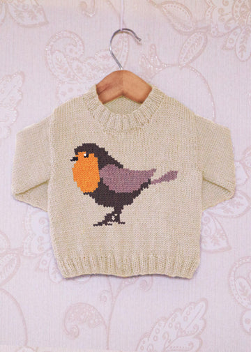 Intarsia - Robin Chart - Childrens Sweater