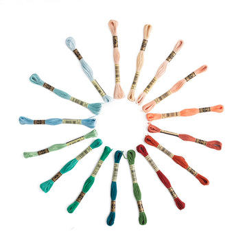 DMC Stranded Cotton Emerald & Terracotta 16 Colour Pack