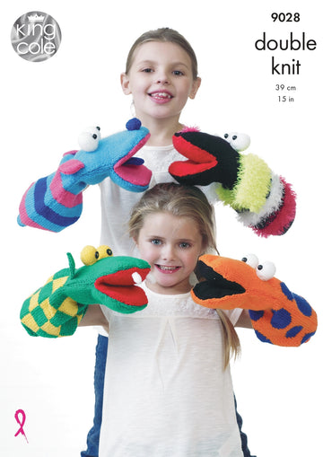Quirky Hand Puppets in King Cole Pricewise DK - 9028 - Downloadable PDF