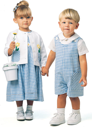 McCall's Toddlers' Rompers In 2 Lengths, Dress, Jacket and Shirt M6304 - Sewing Pattern