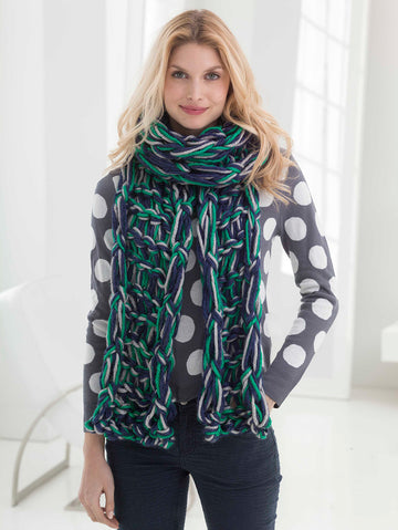 Go Seahawks Arm Knit Scarf in Lion Brand Hometown USA - L40028