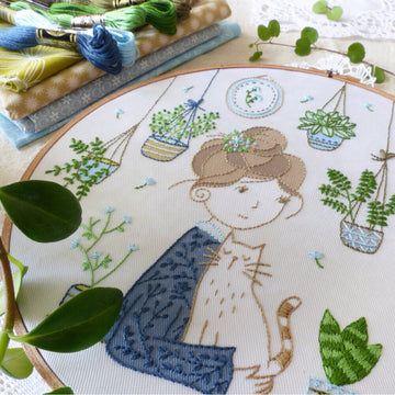 Tamar Hair Bun Girl Printed Embroidery Kit - 8in