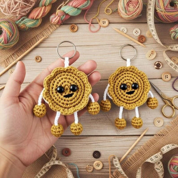 Crochet Biscuit Keychain Pattern | PDF Photo & Video Tutorial | Easy Amigurumi Keyring
