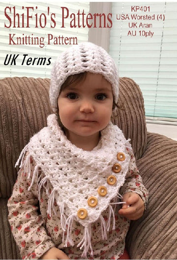 Crochet pattern childs adults hat & neck warmer UK & USA Terms #401