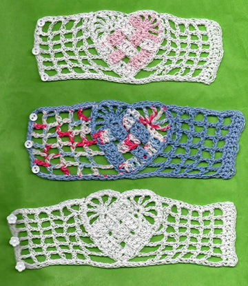 Woven Crochet Heart Bracelet