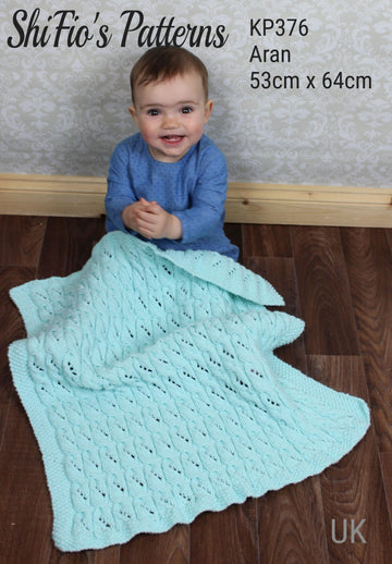 Knitting Pattern baby blanket afghan UK Terms #376