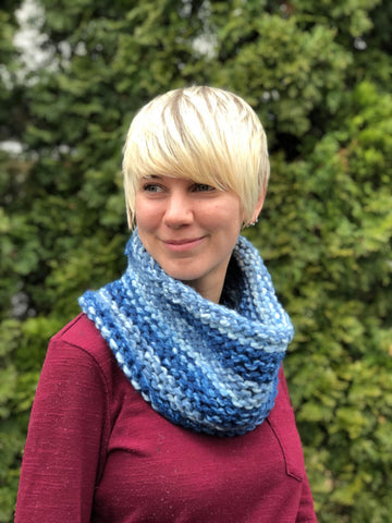 Garter Stitch Cowl in Plymouth Yarn Mega Cakes - F860 - Downloadable PDF