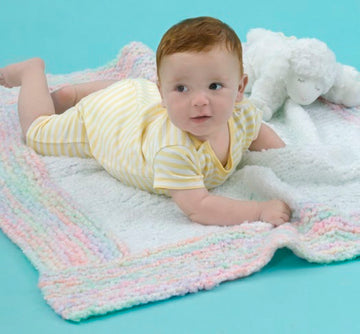 Spun Sugar Baby Blanket in Red Heart Baby Clouds Solids and Baby Clouds Multis - LW2719