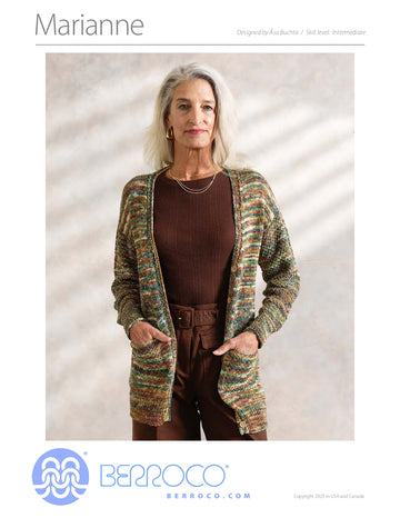 Marianne Cardigan in Berroco Vellina - Downloadable PDF