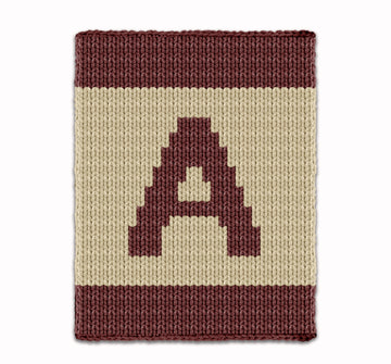 Letter A - Intarsia chart for finger knit blanket