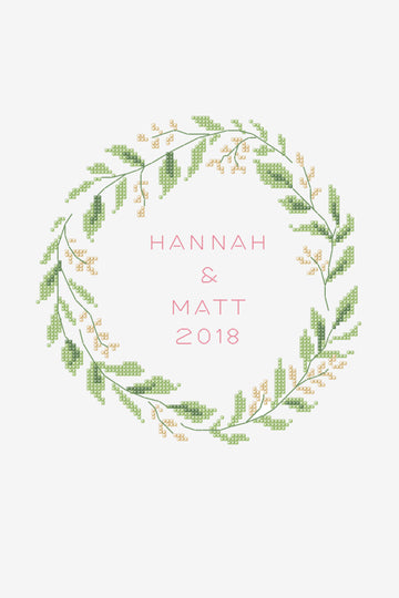 Leafy Wreath in DMC - PAT0715 - Downloadable PDF
