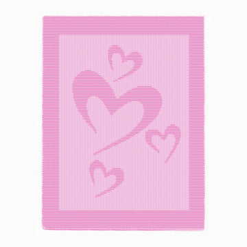 Hearts Knitting Pattern Blanket, Knit & Purl only