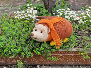 Knitting Pattern DK Autumn Hedgehog Stuffed Toy Gift Charity knit EASY Stuffie (PDF)