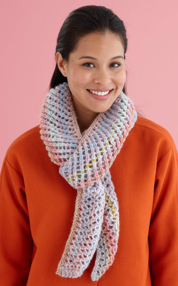 Diagonal Lacy Scarf in Lion Brand Amazing - L20140