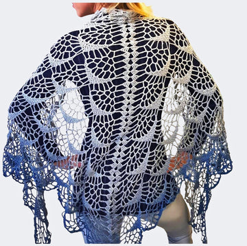 Crochet Pattern Triangle Shawl BioTronik #1 | Geometric Crochet Shawl | Modern Wrap PDF