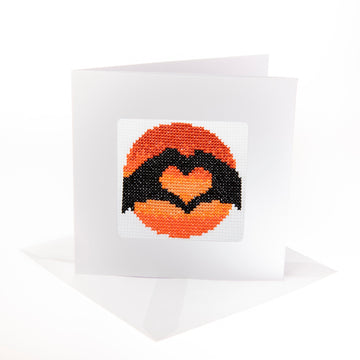 Stitchfinity Heart Hands Mini Card Cross Stitch Kit - 13cm x 13cm
