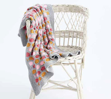 Honeycomb Stripes Knit Blanket in Caron One Pound - Downloadable PDF