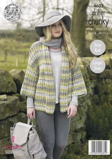 Ladies Jackets in King Cole Drifter Chunky - 4603 - Downloadable PDF