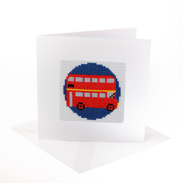Stitchfinity London Bus Mini Card Cross Stitch Kit - 13cm x 13cm