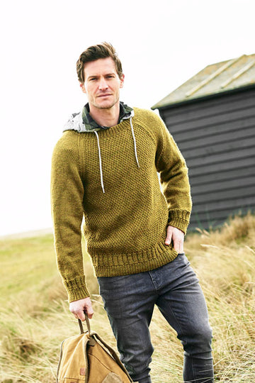 Mens Round Neck and V Neck Sweaters in Stylecraft Highland Heathers Aran - 9877 - Downloadable PDF