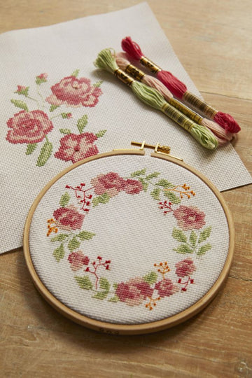 DMC Mindful Making: The Tranquil Rose Cross Stitch Duo Kit