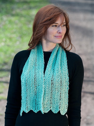 Chevron and Feather Scarf in Cascade Yarns Sunseeker - DK305 - Downloadable PDF