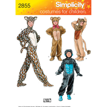 Simplicity Child, Boy & Girl Costumes 2855 - Paper Pattern, Size A (XS,S,M,L)
