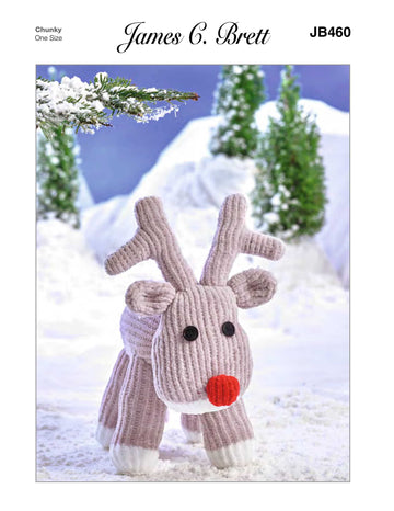 Rudolph in James C. Brett Flutterby Chunky - JB460 - Downloadable PDF
