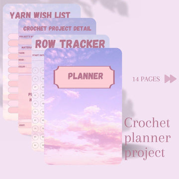 Crochet Planner Printable Pink Сlouds