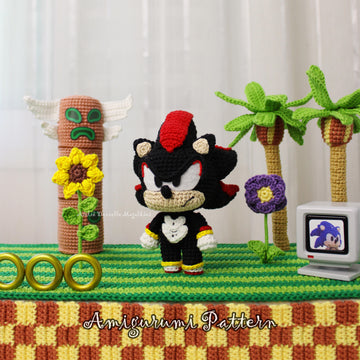Shadow the Hedgehog Amigurumi Crochet Pattern – PDF Digital Download (English)