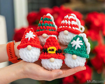 Plush gnome ornaments