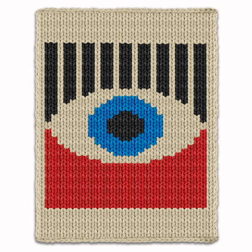 Bauhaus Eye Chunky Blanket Finger Knit Pattern