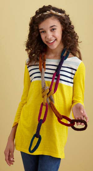 Chain Link Scarf in Lion Brand Bonbons Cotton - L20683