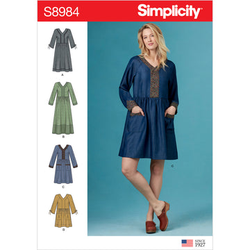 Simplicity S8984 Misses Pocket Dresses - Sewing Pattern