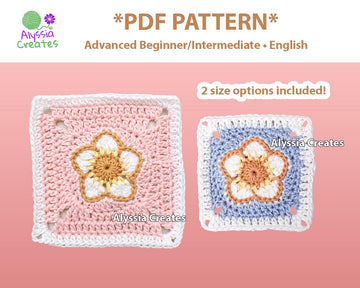 Strawberry Flower Granny Square