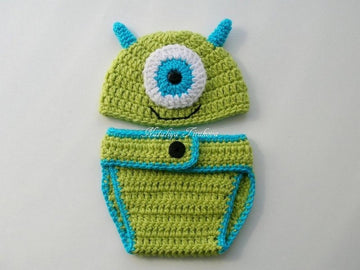 Baby Monster Hat and Diaper Cover