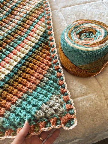 C2C Waffled Shell Stitch Blanket