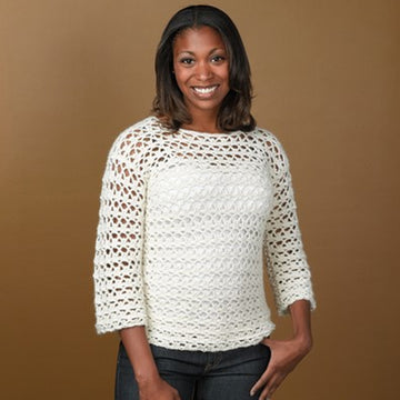 342 Arch and Picot Crocheted Pullover - Jumper Crochet Pattern for Women in Valley Yarns Deerfield